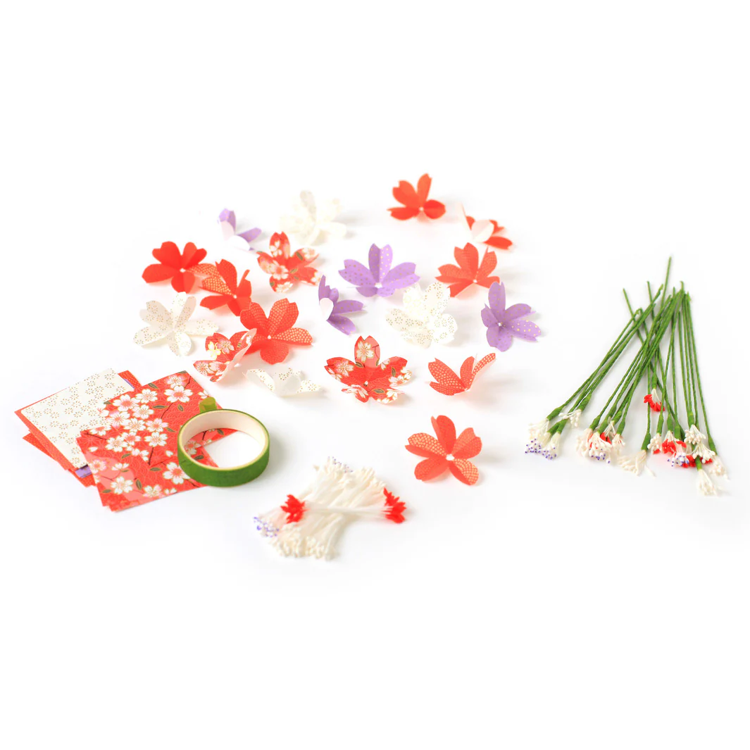 Kit Bouquet de Fleurs de Cerisier - Rouge, Mauve et Blanc Cassé - Goji – Image 4