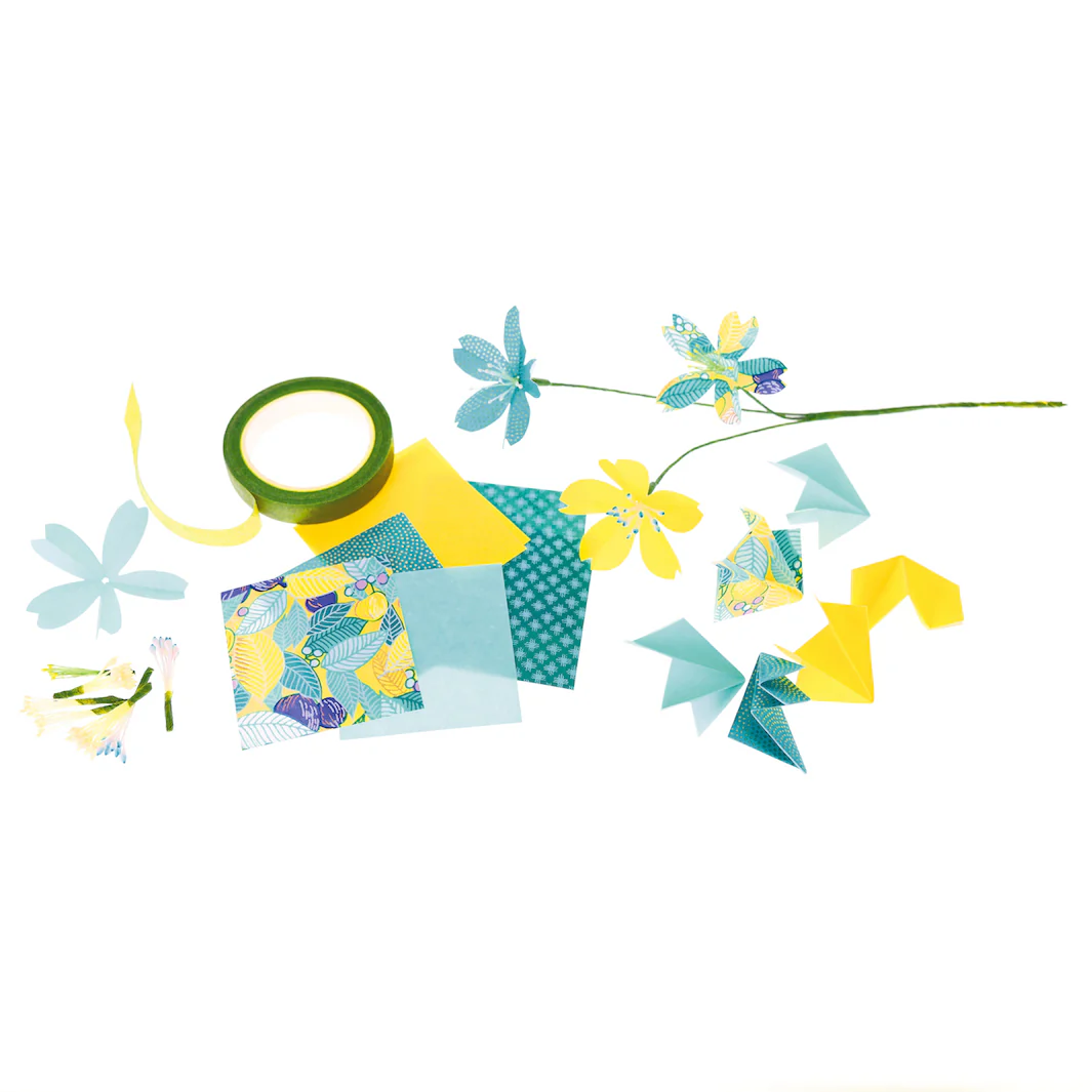 Kit Bouquet de Fleurs de Cerisier - Jaune, Vert d'Eau et Bleu Canard - Prairie – Image 5