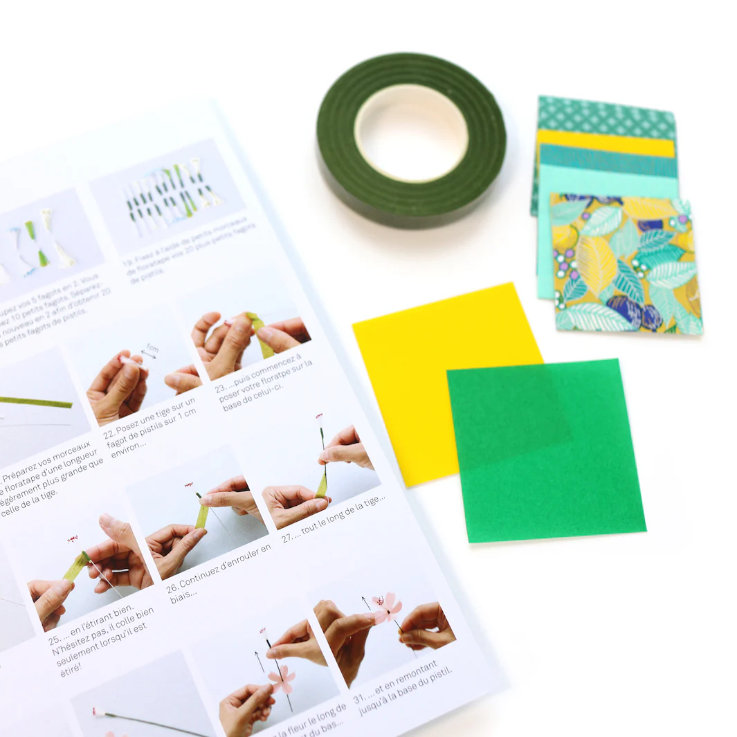 Kit Bouquet de Fleurs de Cerisier - Jaune, Vert d'Eau et Bleu Canard - Prairie – Image 4