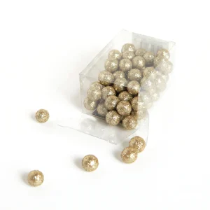 Lot de 60 petites boules de polystyrène - Or Cuivré