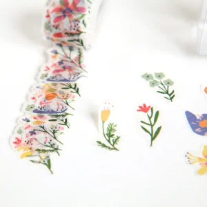 Rouleau de 200 Stickers - Fleurs - Multicolore