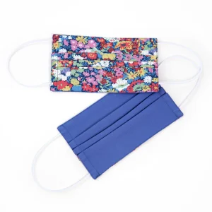 Masque en Tissus Japonais - Fleuris - Jaune, Rose, Rouge, Vert et Bleu