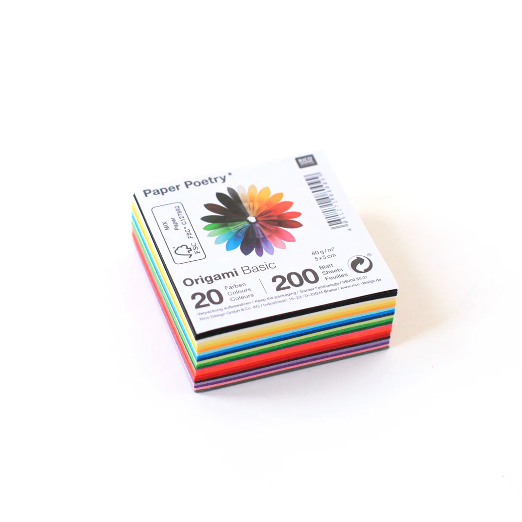 200 Papiers Origami Unis - 5x5cm - 20 Couleurs Basiques – Image 5