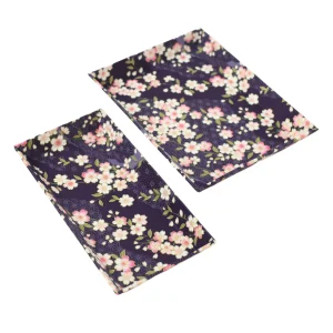 Petit & Grand vide-poches - Fleurs de Cerisier et Motifs variés - Violet foncé - M734