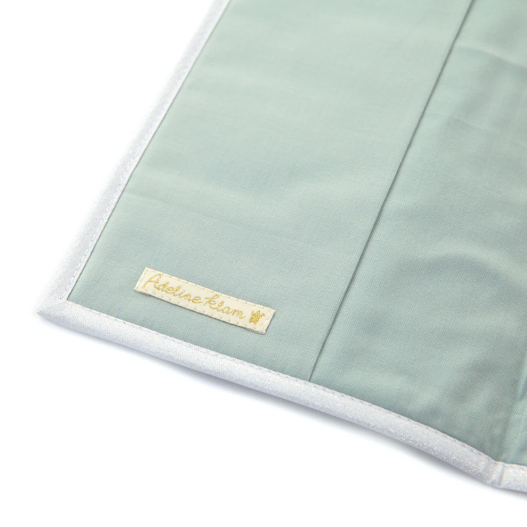 Protège Carnet de Santé en Tissus Japonais - Chats et Unis - Bleu, Vert de Gris et Argent – Image 3