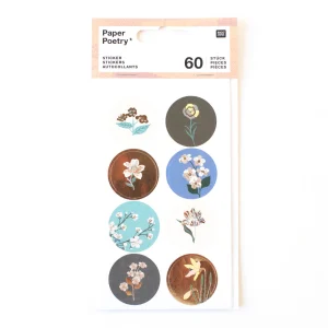 4 Planches de 60 stickers - Fleurs Chics