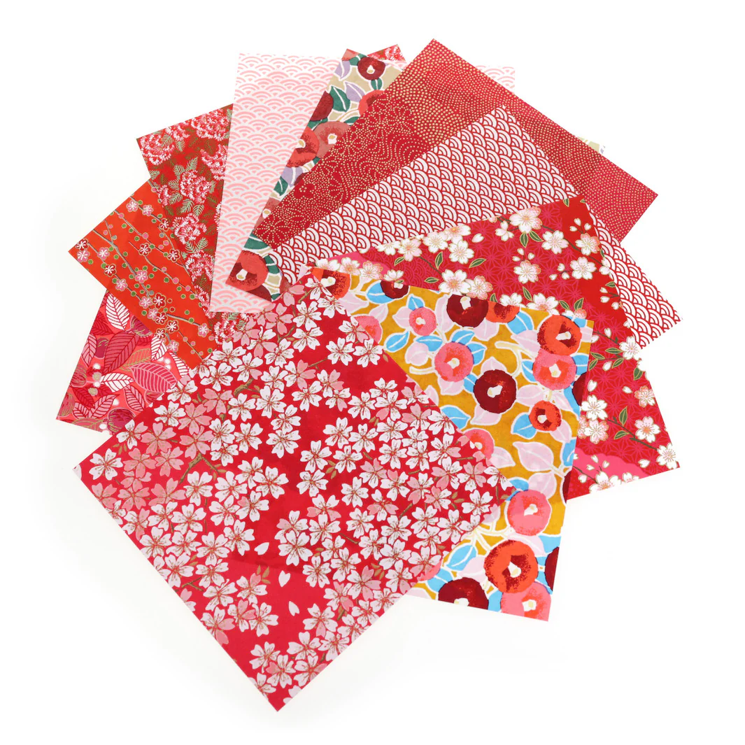 20 Papiers Origami - 15 x 15 cm - Rouge, Rouge Orangé, Corail et Rose - Grenadine – Image 5
