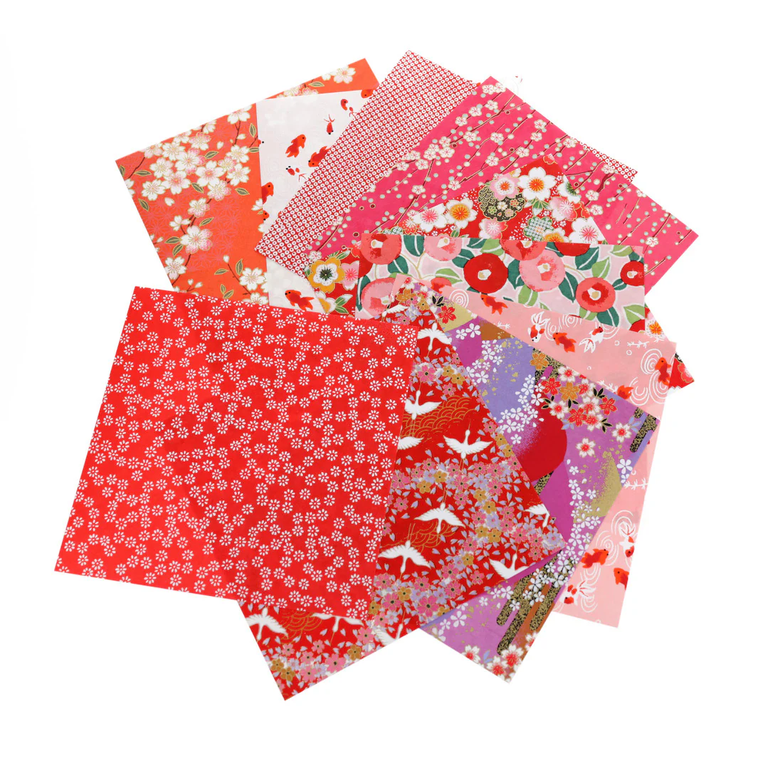 20 Papiers Origami - 15 x 15 cm - Rouge, Rouge Orangé, Corail et Rose - Grenadine – Image 4