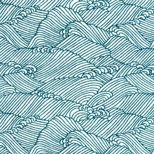 Papier Japonais - Océan - Bleu Pétrole et Blanc - M855