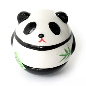 Gros Culbuto Japonais en Céramique - Panda - Noir et Blanc
