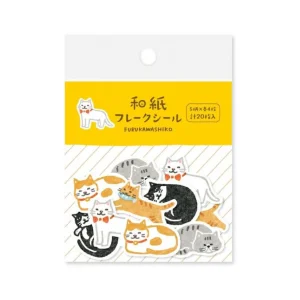 Lot de 20 Stickers en Papier Japonais - Thème Chat