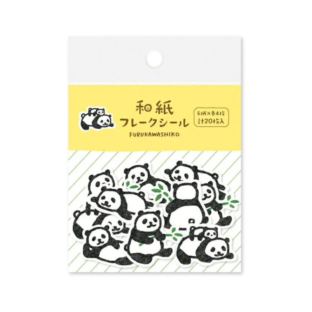 20 Stickers en Papier Japonais - Thème Panda