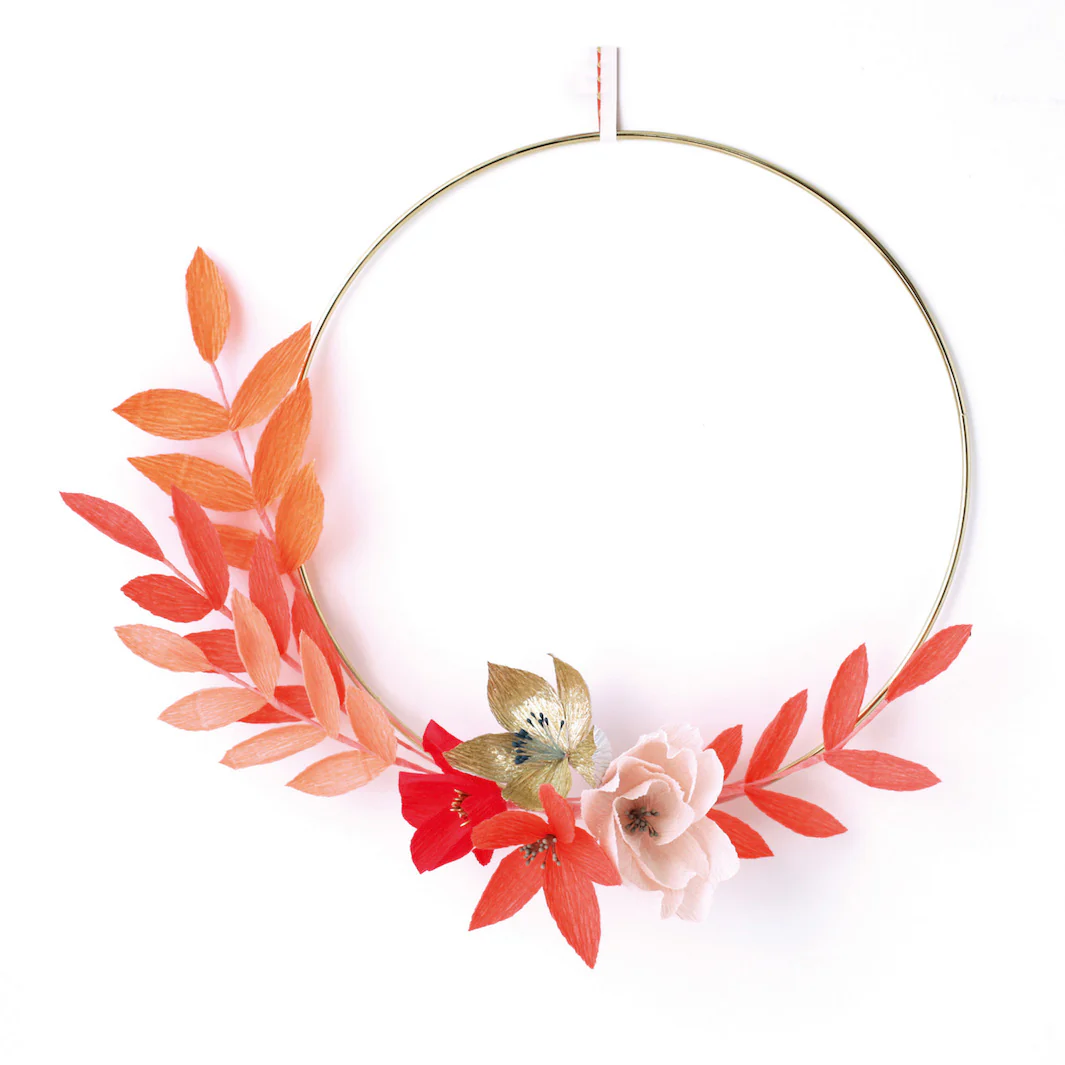 Kit Bouquet de Fleurs en crépon - Rouge, Rose, Orange, Corail et Or - Flamingo – Image 7