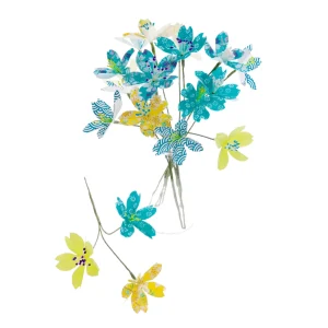 Kit Bouquet de Fleurs de Cerisier - Turquoise, Vert Acidulé et Jaune Moutarde - Majorque