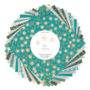20 Papiers Origami - 15 x 15 cm - Les Chics