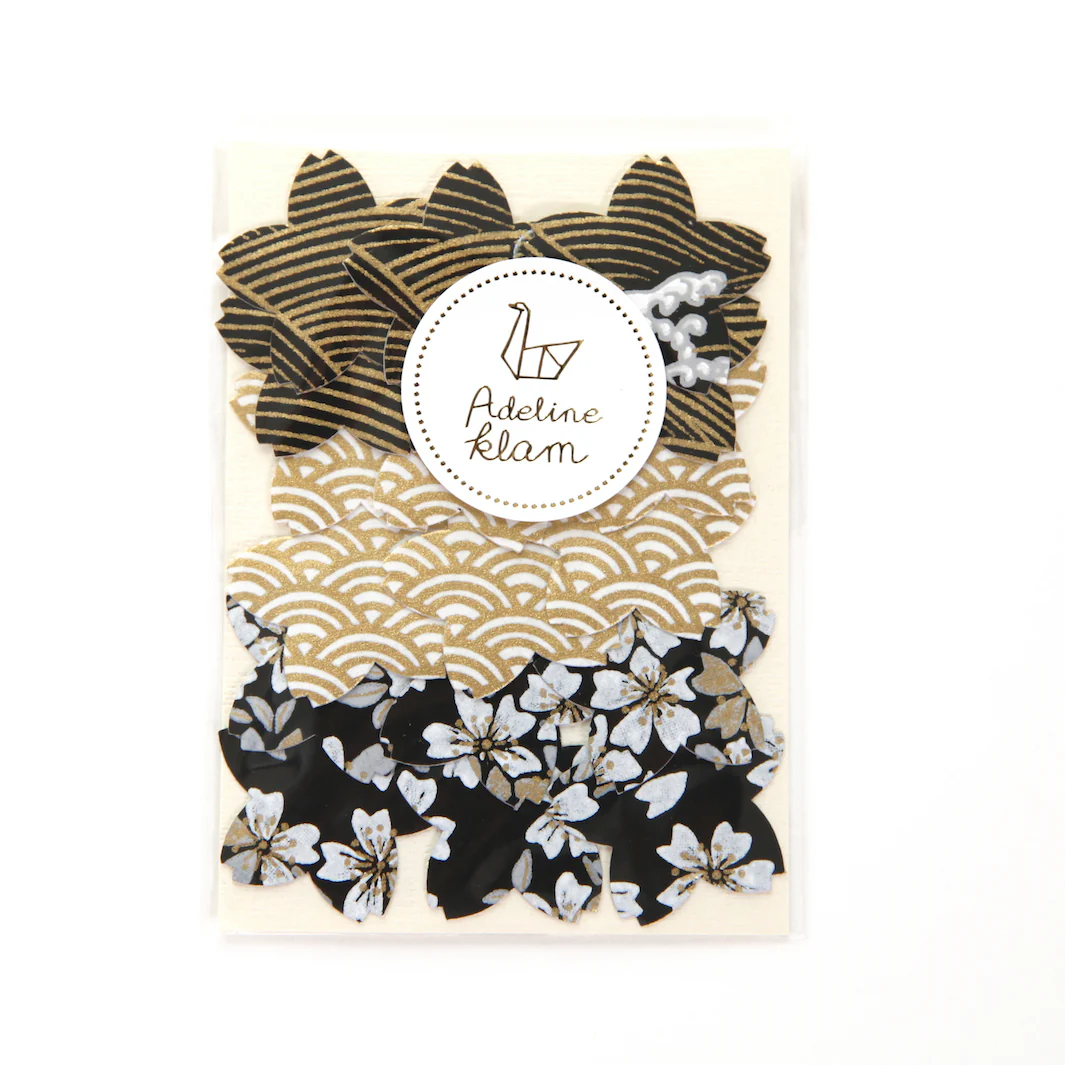 Lot de 18 Stickers en Papier Japonais - Sakura - Noir, Or - D1 – Image 3