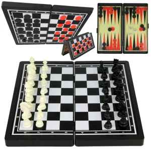 Jeu d’Échecs, Dames et Backgammon 3 en 1