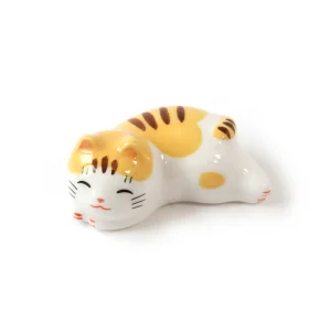 Chat Allongé - Porte-Baguettes - Tigré, Jaune et Marron