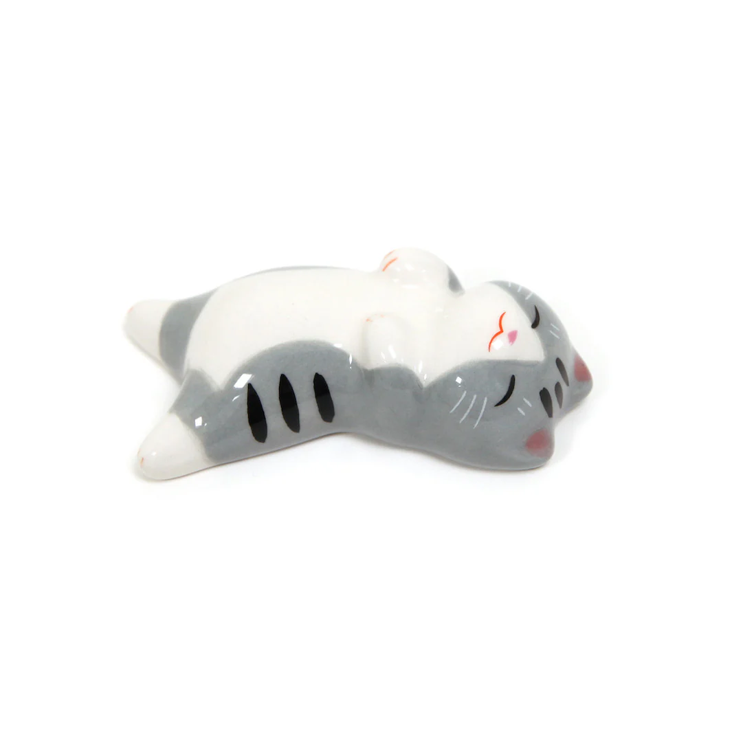 Chat sur le Dos - Porte-Baguettes - Tigré, Gris et Noir – Image 2