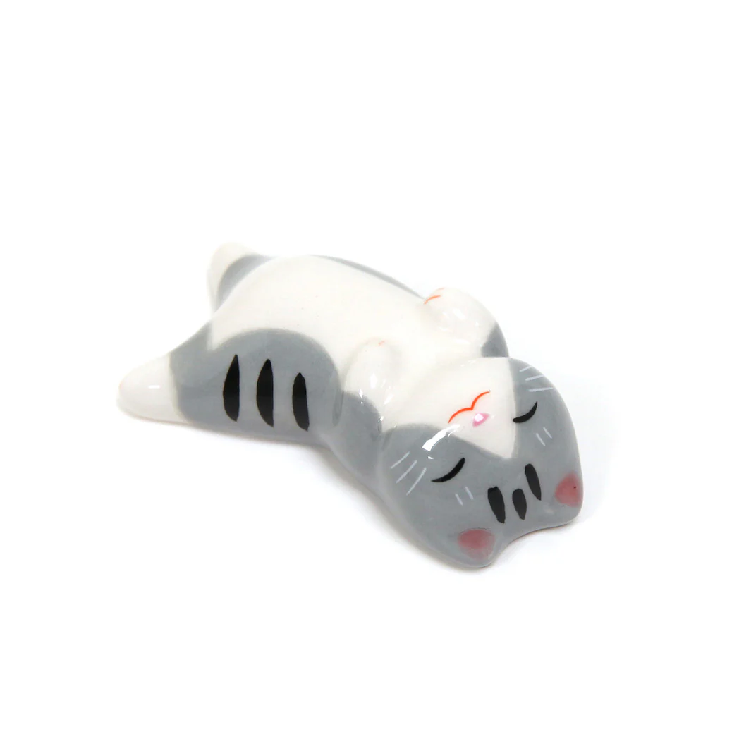 Chat sur le Dos - Porte-Baguettes - Tigré, Gris et Noir – Image 3