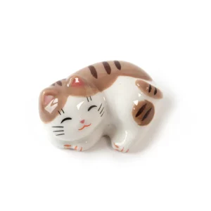 Chat Endormi - Porte-Baguettes - Tigré, Marron Clair et Foncé