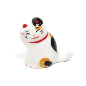 Chat qui Salue - Porte-Baguettes - Moucheté, Noir et Jaune