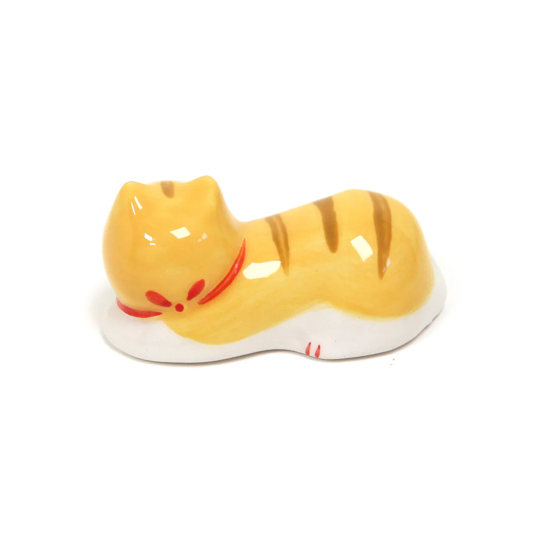 Chat Souriant - Porte-Baguettes - Tigré, Jaune Clair et Foncé – Image 3