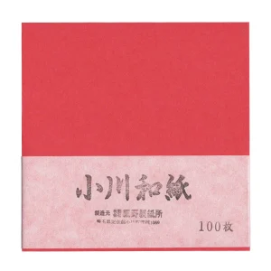 100 Papiers Origami Rouge Camélia - Ogawa - 15x15 cm