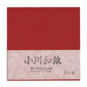 100 Papiers Origami Rouge Cerise - Ogawa - 15x15 cm