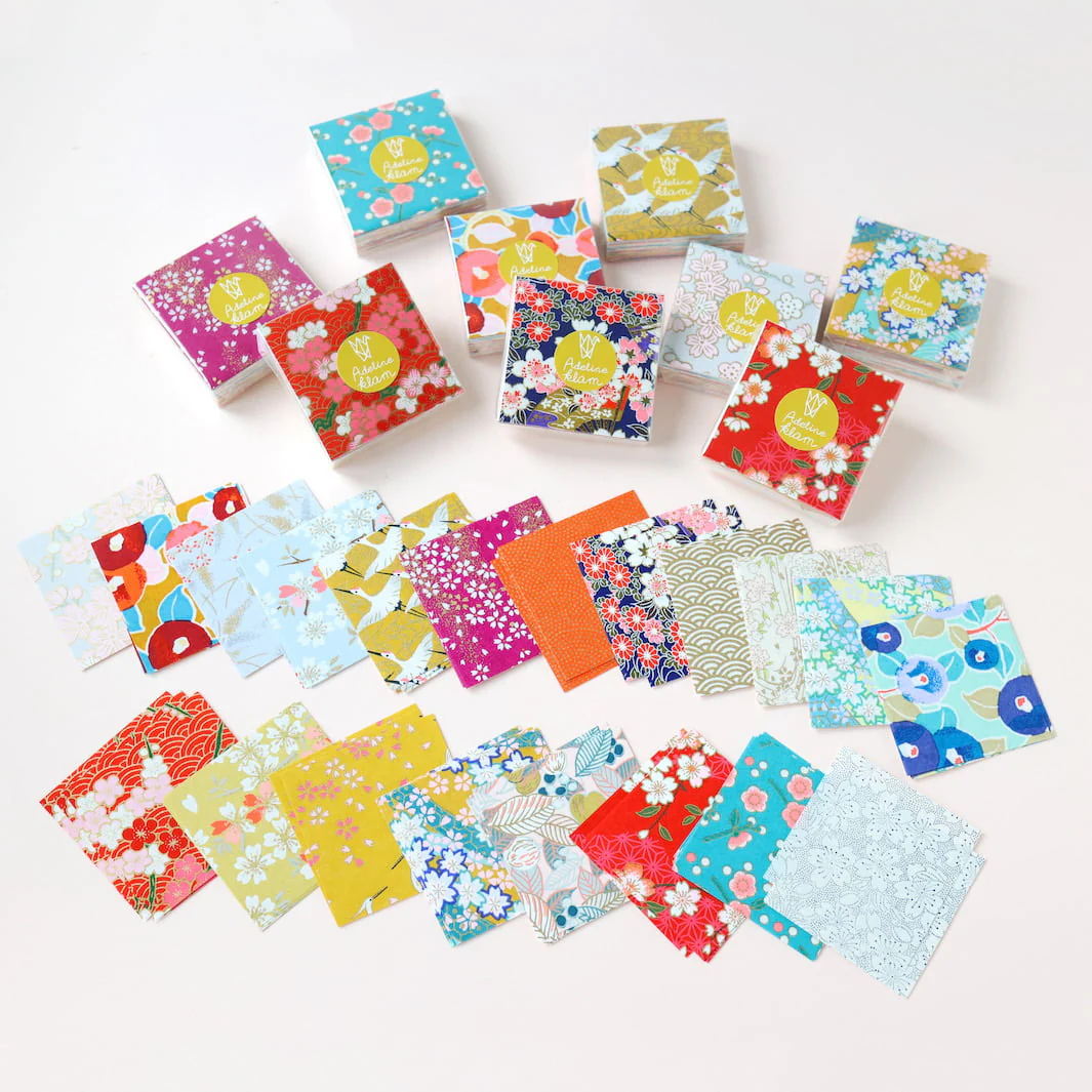 100 Papiers Origami - 6 x 6 cm - Jaune, Orange, Rouge, Rose et Bleu Turquoise - Multifruits – Image 4