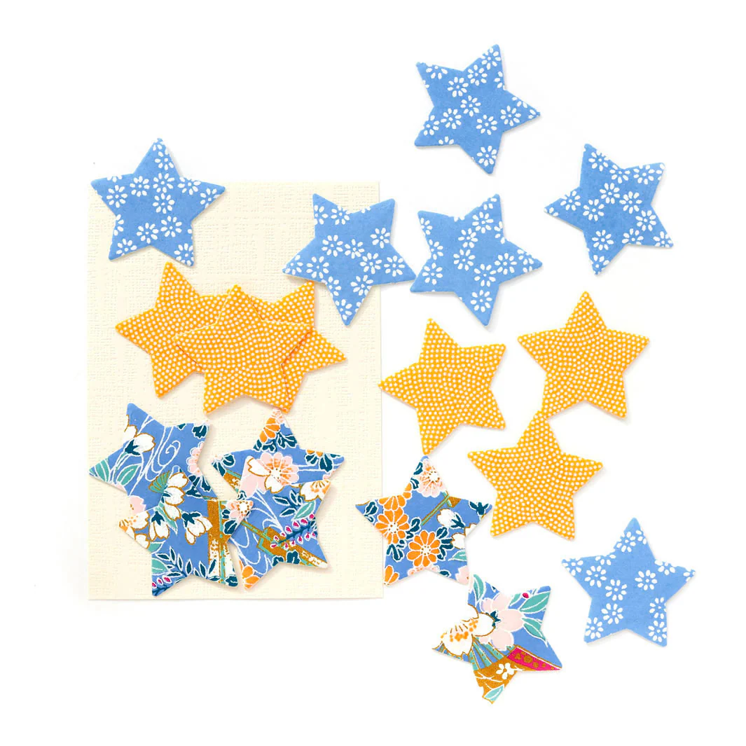 18 Stickers - Étoile - Bleu Pervenche et Jaune Safran - Comète – Image 4