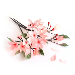 Kit 3 Branches de Fleurs de Cerisier en Crépon