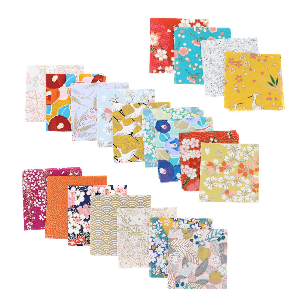 100 Papiers Origami - 6 x 6 cm - Jaune, Orange, Rouge, Rose et Bleu Turquoise - Multifruits – Image 3