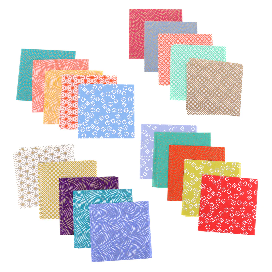 100 Papiers Origami - 6 x 6 cm - Multicolore - Mini Motifs – Image 3