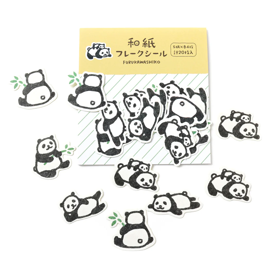 20 Stickers en Papier Japonais - Thème Panda – Image 3
