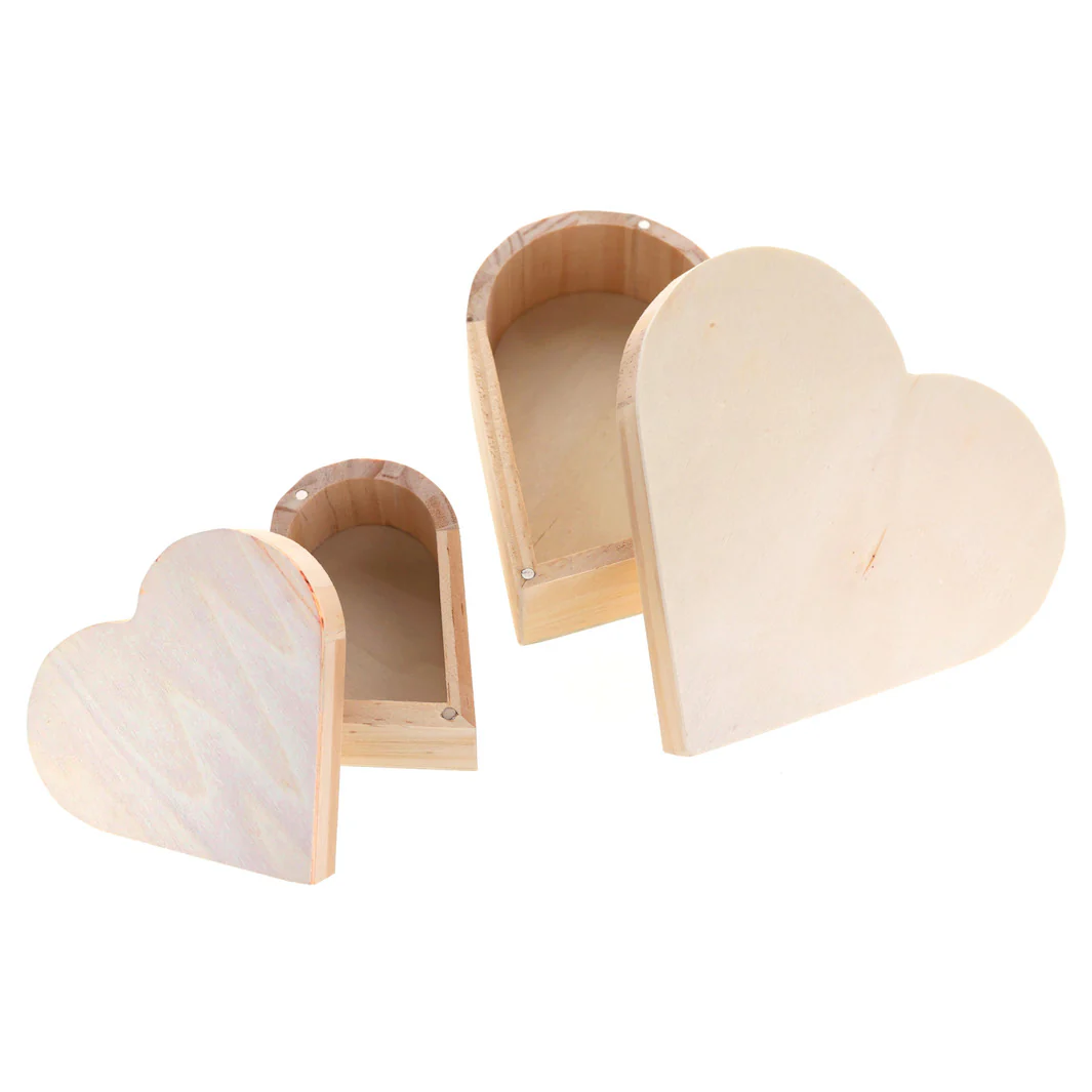 Boîte Cœur en Bois - 2 Tailles au Choix – Image 3