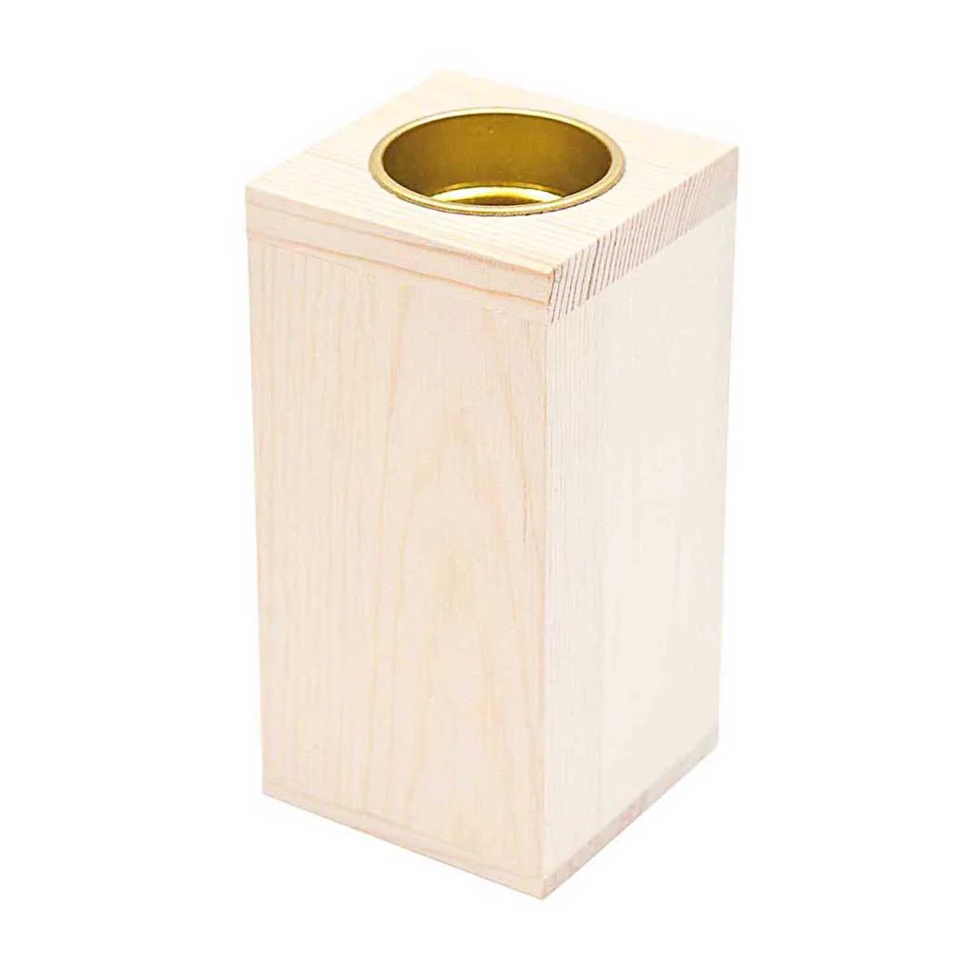 Bougeoir Carré en Bois - 2 Tailles au Choix – Image 4