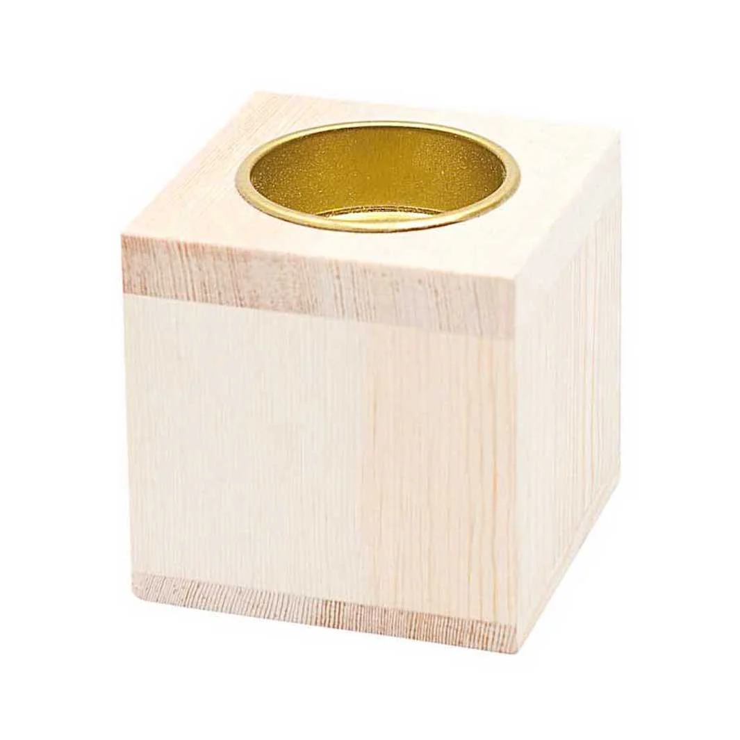 Bougeoir Carré en Bois - 2 Tailles au Choix – Image 5