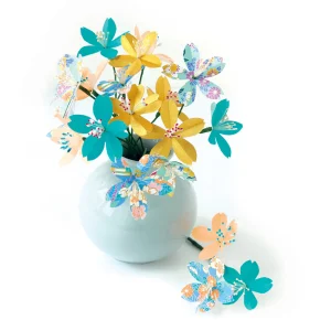 Kit Bouquet de Fleurs de Cerisier - Bleu Canard, Vert d'Eau, Rose Pêche et Or Jaune - Ibiza