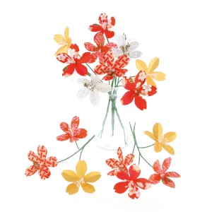 Kit Bouquet de Fleurs de Cerisier - Rouge, Blanc et Or - Noël