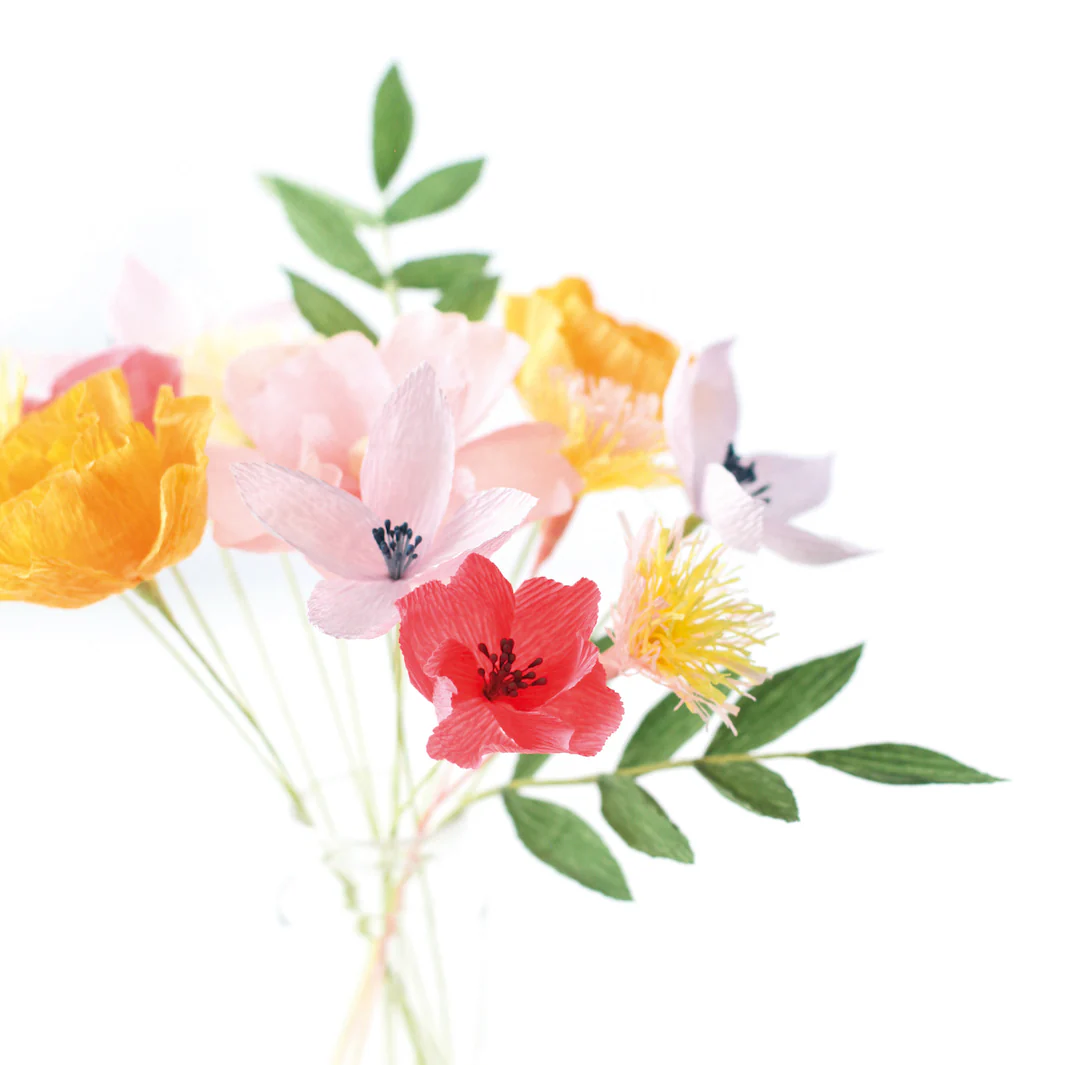 Kit Bouquet de Fleurs en Crépon - Jaune, Rose, Orange et Vert - Agrume – Image 6