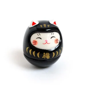 Culbuto Japonais - Daruma Chat - Noir