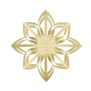 Étoile Moyenne à 8 Branches en Papier à Monter - Or et Blanc, Taille M - Modèles au Choix