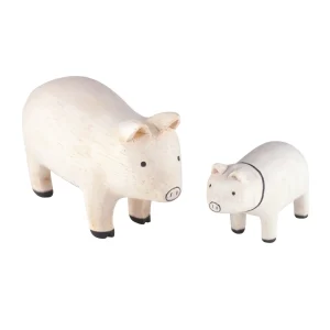 Famille de Cochons en Bois - Pole Pole - T-Lab