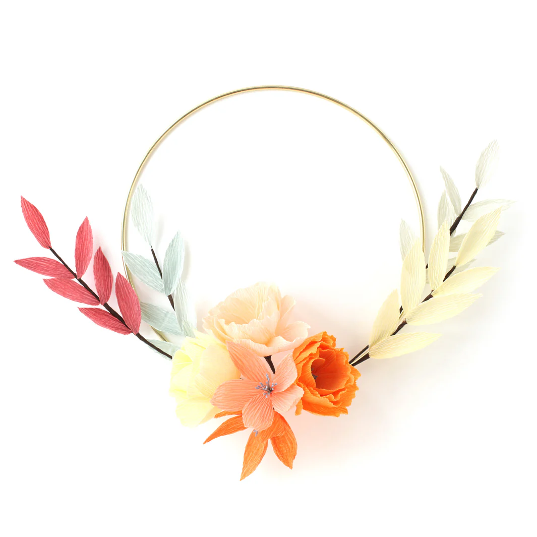 Kit Bouquet de Fleurs en Crépon - Rouge, Corail, Orange, Jaune, Rose, Mauve et Gris - Naturel – Image 5