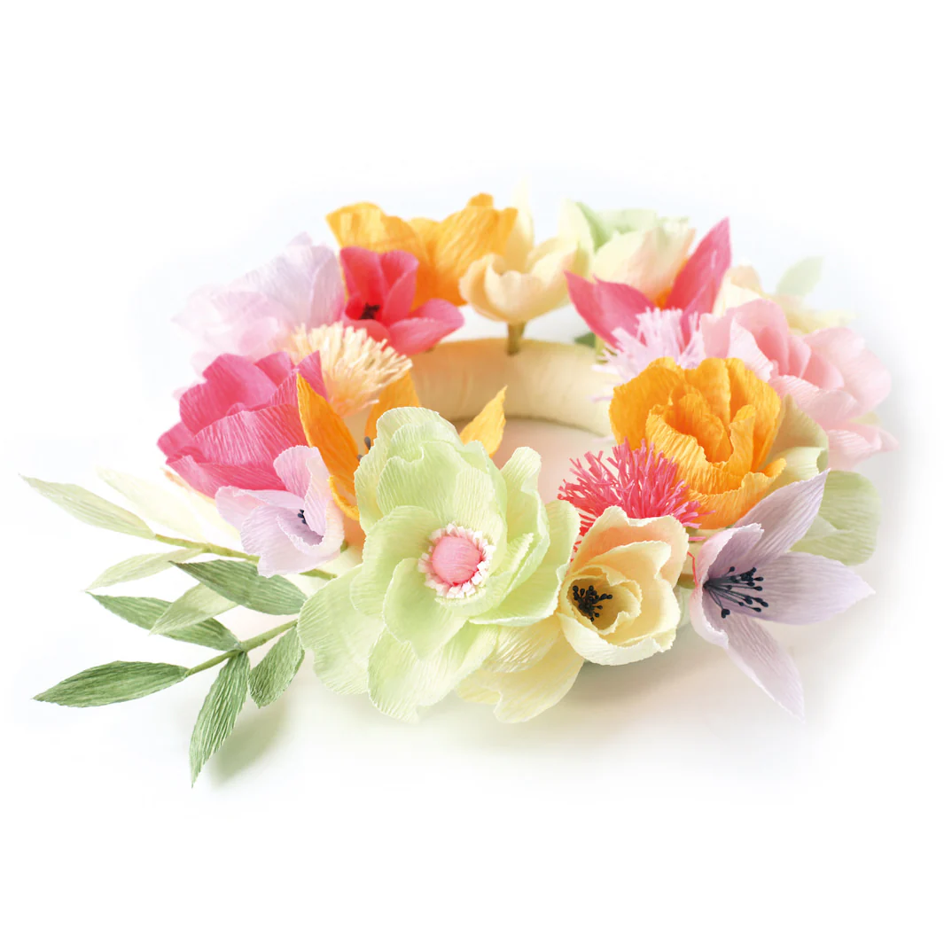 Kit Bouquet de Fleurs en Crépon - Jaune, Rose, Orange et Vert - Agrume – Image 7