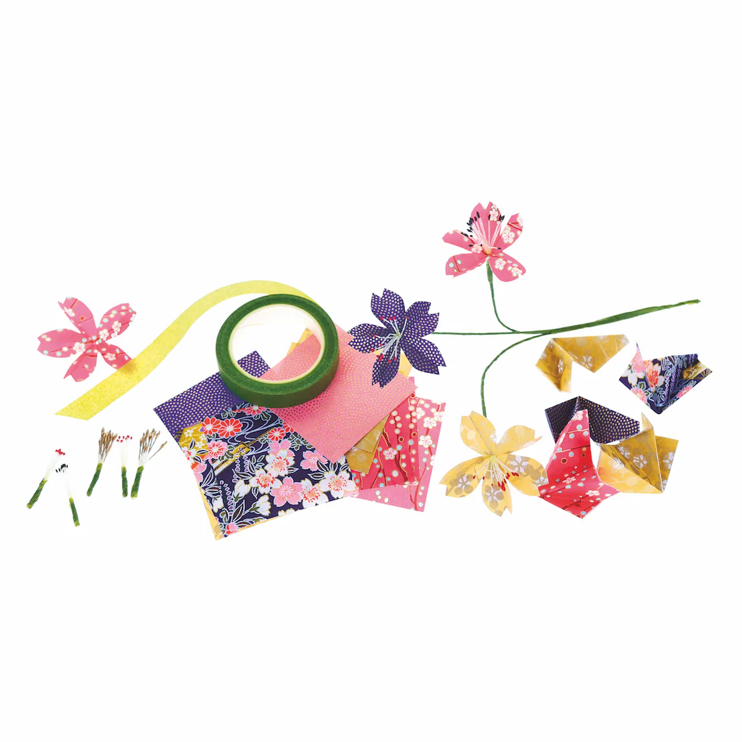 Kit Bouquet de Fleurs de Cerisier - Violet, Bleu Nuit, Jaune Moutarde et Rose - Kimono – Image 5