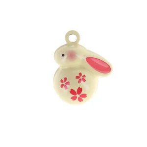 Grelot - Lapin et Fleurs de Cerisier - Jaune et Rose