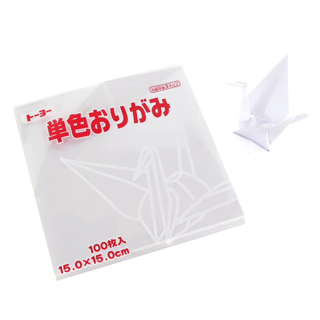 100 Papiers Origami Toyo - Blanc - 15 x 15 cm – Image 5