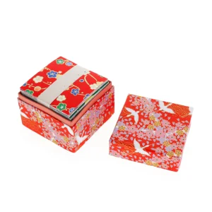 200 Papiers Origami - 6 x 6 cm - Motifs variés, Traditionnel - Boîte Rouge (M322)